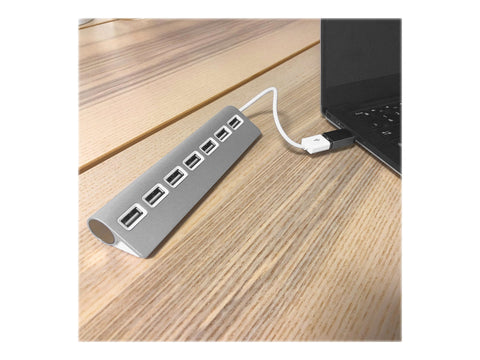 TNB Selfpowered 7Port USB Hub Refined Aluminum Design 7 USB 2.0 Ports