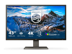 PHILIPS 439P1/00 moniteur 43''- 3840 x 2160 4K @ 60 Hz - VA - 400 cd/m² - 4000:1 - DisplayHDR 400 - 4 ms - 3xHDMI, DP, USB-C