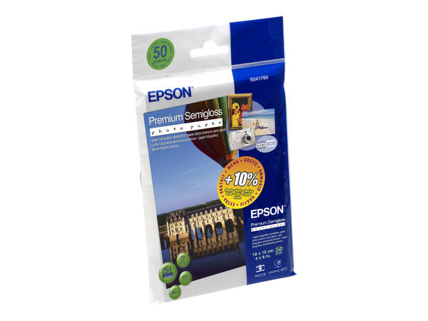 EPSON Pap Photo Premium Semi Glacé 10x15cm (50f./251g)