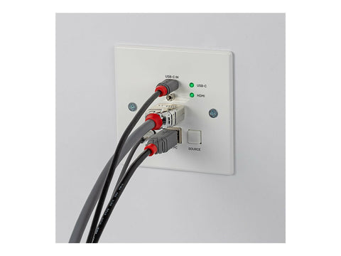 LINDY 150m HDMI and TypeC HDBT UK WallPlate KVM Extender