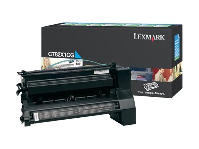 LEXMARK C782, X782e cartouche de toner cyan haute capacité 15.000 pages pack de 1 retour programme