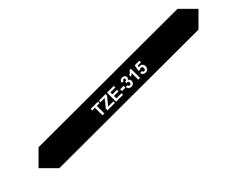 BROTHER P-TOUCH TZE-315 blanc sur noir  6mm