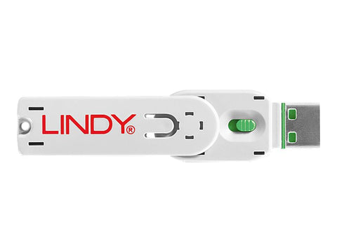 LINDY Clé USB et 4 bloqueurs de ports USB Vert