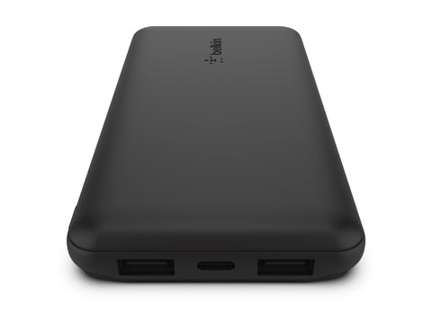 BELKIN Batterie externe 3 ports 10K avec câble USB-A vers USB-C noir