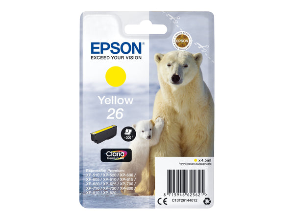 EPSON 3LB 26 ink cartridge yellow standard capacity 4.5ml 300 pages 1-pack blister without alarm