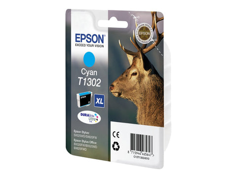 EPSON 1LB T1302 ink cartridge cyan extra high capacity 10.1ml 1-pack blister without alarm - DURABrite Ultra Ink