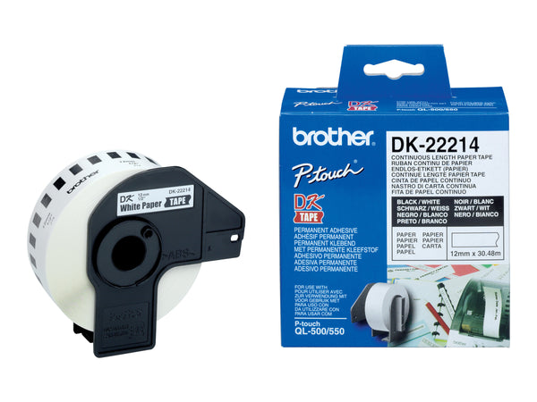 BROTHER P-TOUCH DK-22214  continue length  papier 12mm x 30.48m