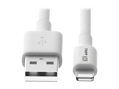 EATON TRIPPLITE USB-A to Lightning Sync/Charge Cable MFi Certified - White M/M USB 2.0 3ft. 0.91m