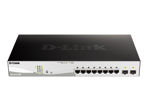D-LINK 10-Port Layer2 PoE+ Smart Managed Gigabit Switch 8 x 10/100/1000Mbps TP RJ-45 PoE Port Port 1-8 802.3at Power-over-Eth