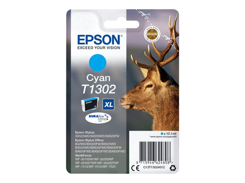 EPSON 1LB T1302 ink cartridge cyan extra high capacity 10.1ml 1-pack RF-AM blister DURABrite Ultra Ink w/s