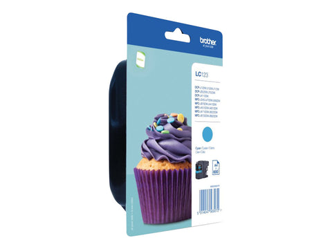BROTHER LC-123 cartouche d encre cyan haute capacité 600 pages 1-pack blister sans alarme