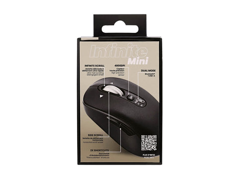 TNB INFINITE MINI - Souris sans fil rechargeable molette double fonction - noir