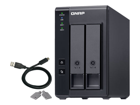QNAP TR-002 2 Bay USB Type-C Direct Attached Storage with Hardware RAID