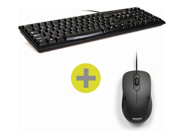 PORT DESIGNS US PACK Keyboard + Mouse Budget Wired US