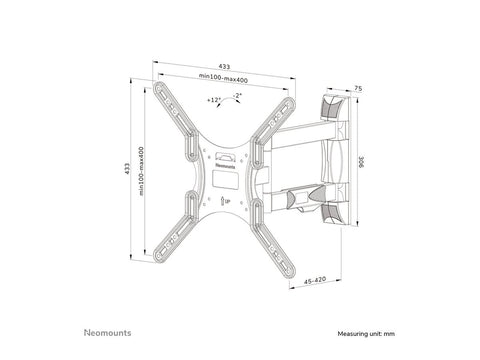 NEOMOUNTS WL40-550BL14 Support pour écran mural 32-55p - orientable - installation facile