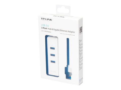 TP-LINK USB 3.0 to Gigabit Ethernet Network Adapter 3-Port USB 3.0 Hub 1 USB 3.0 connector 1 Gigabit Ethernet port 3 USB 3.0 ports