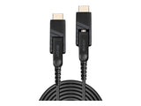 LINDY 40m Fibre Optic Hybrid Micro-HDMI 18G Cable with Detachable HDMI & DVI Connectors