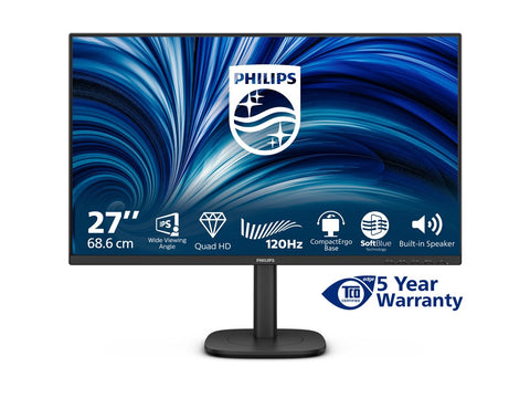 PHILIPS 27p 2560x1440 120Hz IPS Flat H/A 150 MM TUV EyeSafe certified USB HUB SPEAKERS DPx1 HDMIx2 350cd/m2 TCO 10