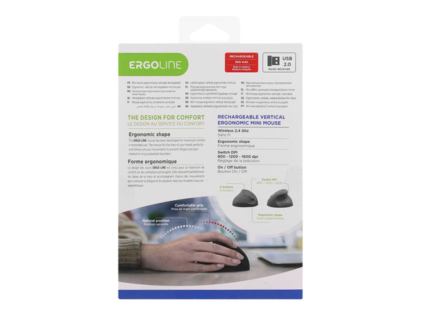 TNB ERGO Line Mini Ergonomic Wireless Mouse Vertical And Rechargeable Design Designed For Optimal Use