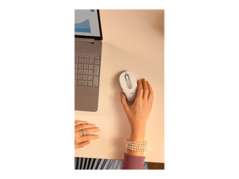 LOGITECH Signature M650 for Business Mouse wireless Bluetooth 2.4 GHz Bolt USB receiver off-white