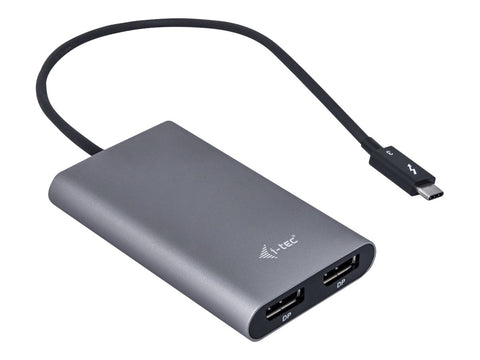 I-TEC THUNDERBOLT3 Dual DP Video Adapter for Thunderbolt3 MacOS and Windows supports 1x5K 60Hz Monitor or 2x4K 60Hz Monitor