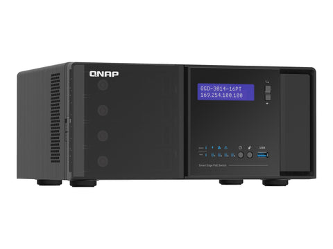 QNAP QGD-3014-16PT J4125 4x3.5p HDD 2xM.2 SATA SSD 2xUSB3.0 14 1GbE RJ45 PoE ports 2 1GbE SFP+/RJ45 combo PoE