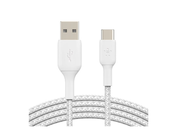 BELKIN BOOST CHARGE USB-A to USB-C Cable Braided 1M White