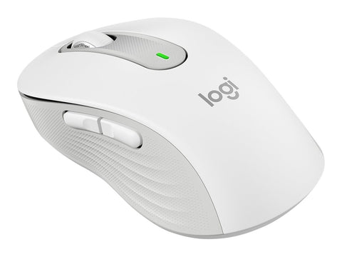 LOGITECH Signature M650 L LEFT Mouse large size left-handed optical 5 buttons wireless Bluetooth 2.4 GHz OFF-WHITE