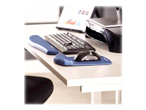 FELLOWES Repose poignet clavier PlushTouch™ - Bleu - Antibactérien