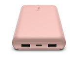 BELKIN Powerbank 20K 15W USB-C cable inclus + 2 USB-A Rose