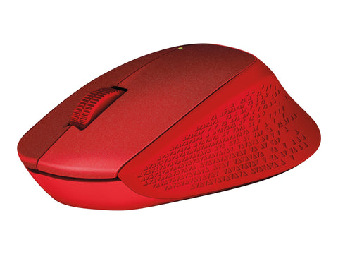 LOGITECH M330 SILENT PLUS Mouse 3 buttons wireless 2.4 GHz USB wireless receiver red