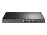 TP-LINK 16-Port 10/100Mbps + 2-Port Gigabit Rackmount Switch with 16-Port PoE+