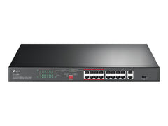 TP-LINK 16-Port 10/100Mbps + 2-Port Gigabit Rackmount Switch with 16-Port PoE+