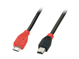 LINDY USB 2.0 Cable Type Micro-B/Mini-B OTG 1m Micro-B plug to Mini-B plug