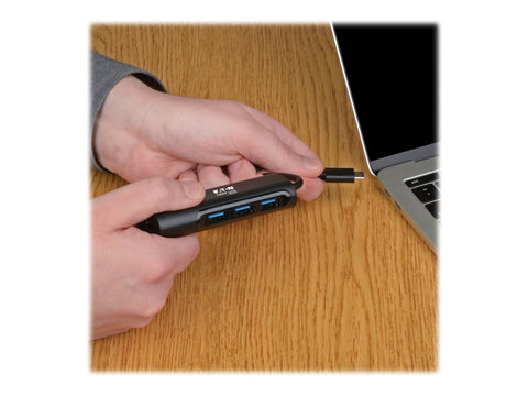 EATON TRIPPLITE 3-Port USB-C Hub with LAN Port USB-C to 3x USB-A Ports and Gbe USB 3.0 Black