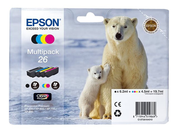 EPSON 3LB 26 ink cartridge black and tri-colour standard capacity 19.7ml 1-pack RF-AM blister w/s