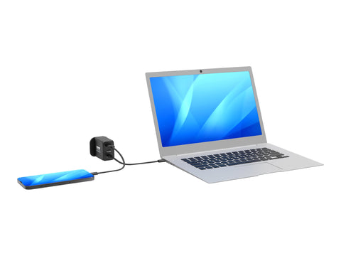 PORT DESIGNS 65W Gan Charger USB-C & USB-A Gallium Nitride Gan Technology More Efficient Smaller Lighter And Less Energy Consuming