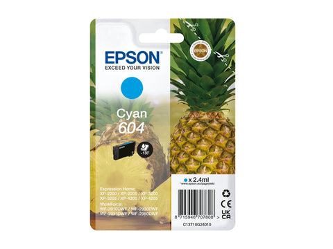 EPSON 4LB Singlepack Cyan 604 Ink