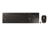 CHERRY DW 9000 SLIM - Rechargeable Wireless Desktop - Keyboard and Mouse Set - USB/Bluetooth - BLACK (EU) US-Englisch w. EURO Symbol