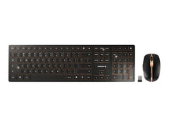 CHERRY DW 9000 SLIM - Rechargeable Wireless Desktop - Keyboard and Mouse Set - USB/Bluetooth - BLACK (EU) US-Englisch w. EURO Symbol
