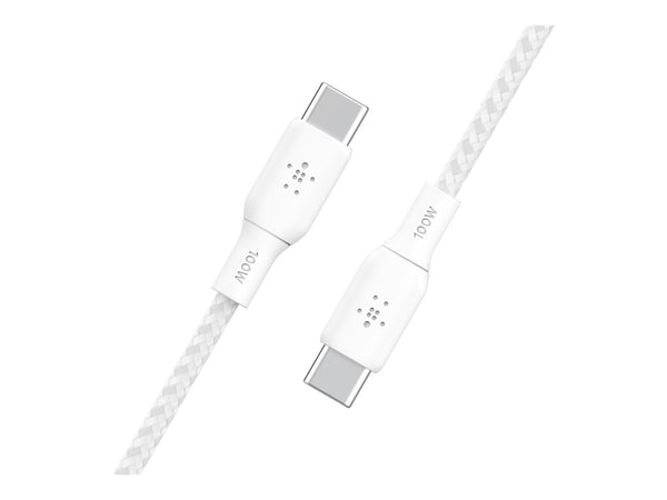 BELKIN 100w USB-C to USB-C Braided Cable 3M White