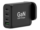 PORT DESIGNS 120W Gan Charger USB-C & USB-A Gallium Nitride Gan Technology More Efficient Smaller Lighter And Less Energy Consuming