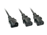 LINDY 2m IEC C14 to 2x IEC C13 Y Extension Cable