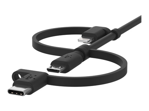 BELKIN Cable USB-A vers USB-C Lightning et MicroUSB