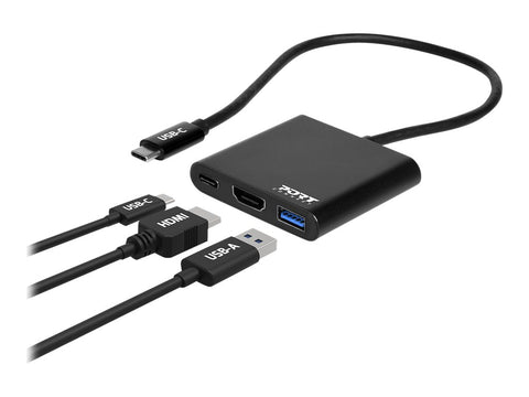PORT DESIGNS Docking Mini Type C HDMI + USB3 + USB-C DP