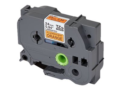 BROTHER P-TOUCH TZE-B51 noir sur neon orange 24mm