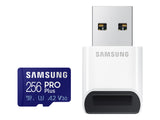 SAMSUNG PRO Plus 256Go microSDXC UHS-I U3 160Mo/s Full HD & 4K UHD memory card including USB card reader